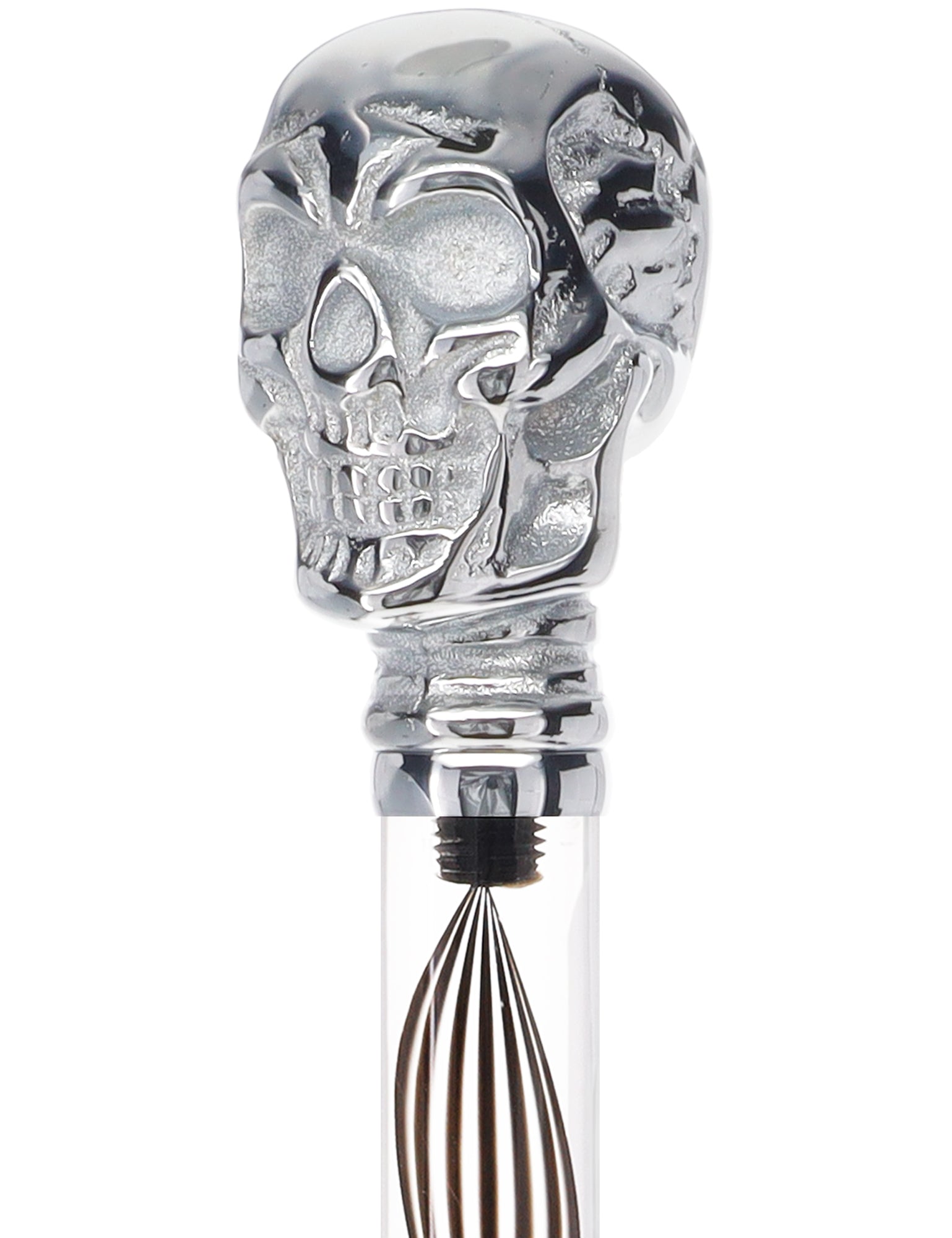 Crystal Elegance Chrome Skull Cane with Invisible Acrylic Shaft Options Free Shipping Perfect