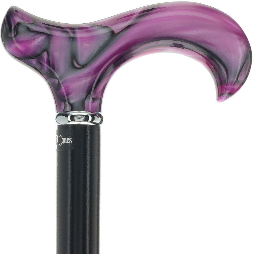 Scratch and Dent Vivid Purple Swirl Derby Cane: Pearlescent Acrylic V3459 Huge Surprise