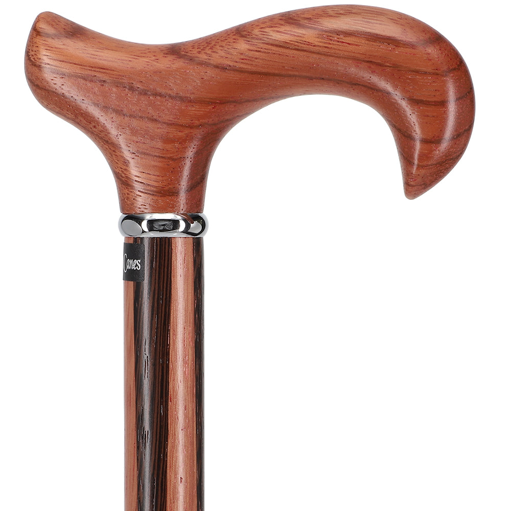 Unique Rosewood Derby: Inlaid Wenge Stripe Walking Cane Outlet Genuine