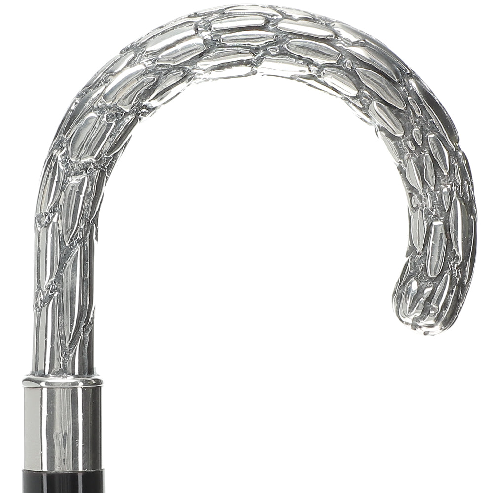 Italian Luxury: Embossed Tourist Cane, Crafted in 925r Silver Buy Cheap Best Store To Get