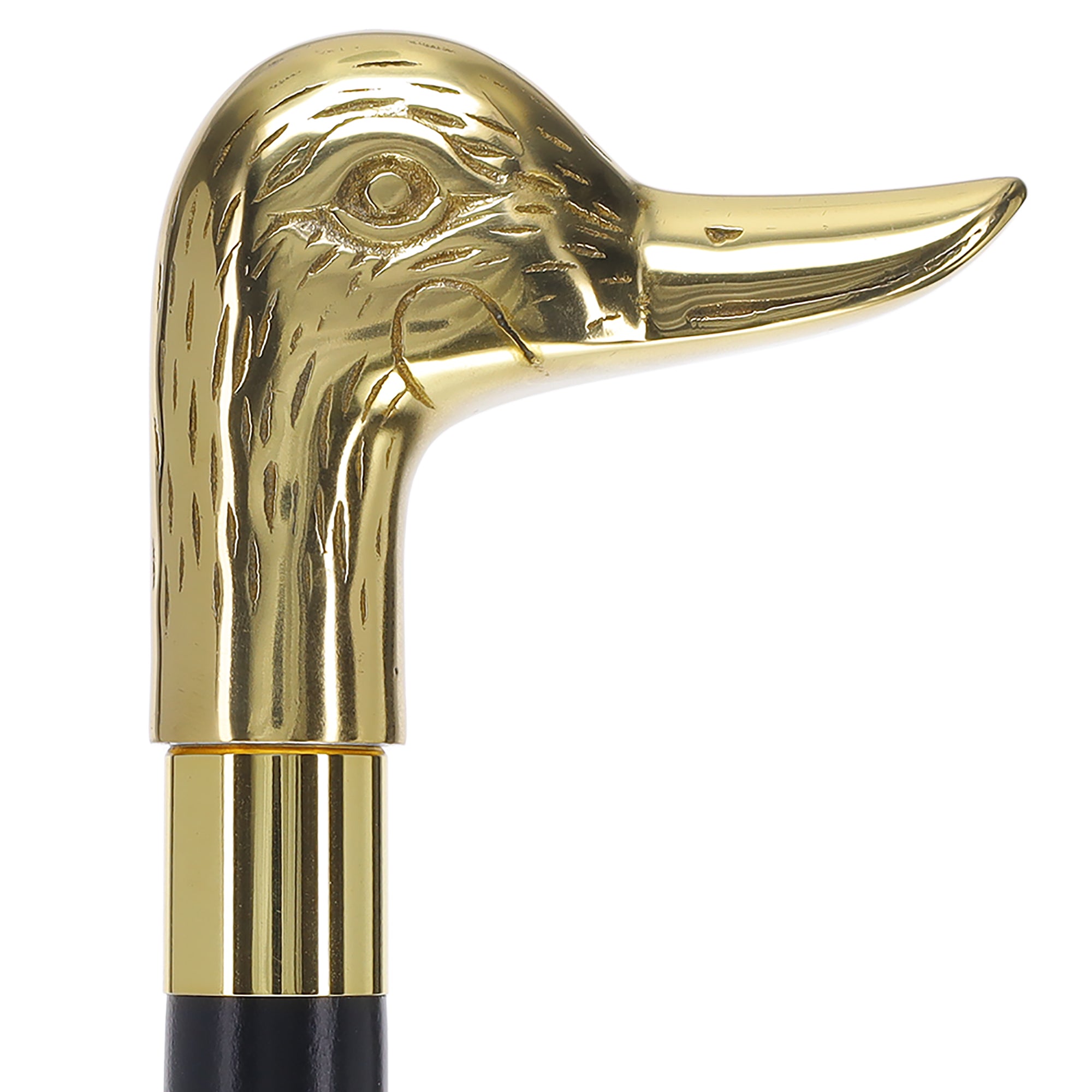 Premium Brass Duck Handle Walking Cane: Custom Shaft & Collar Discount 2025 Newest