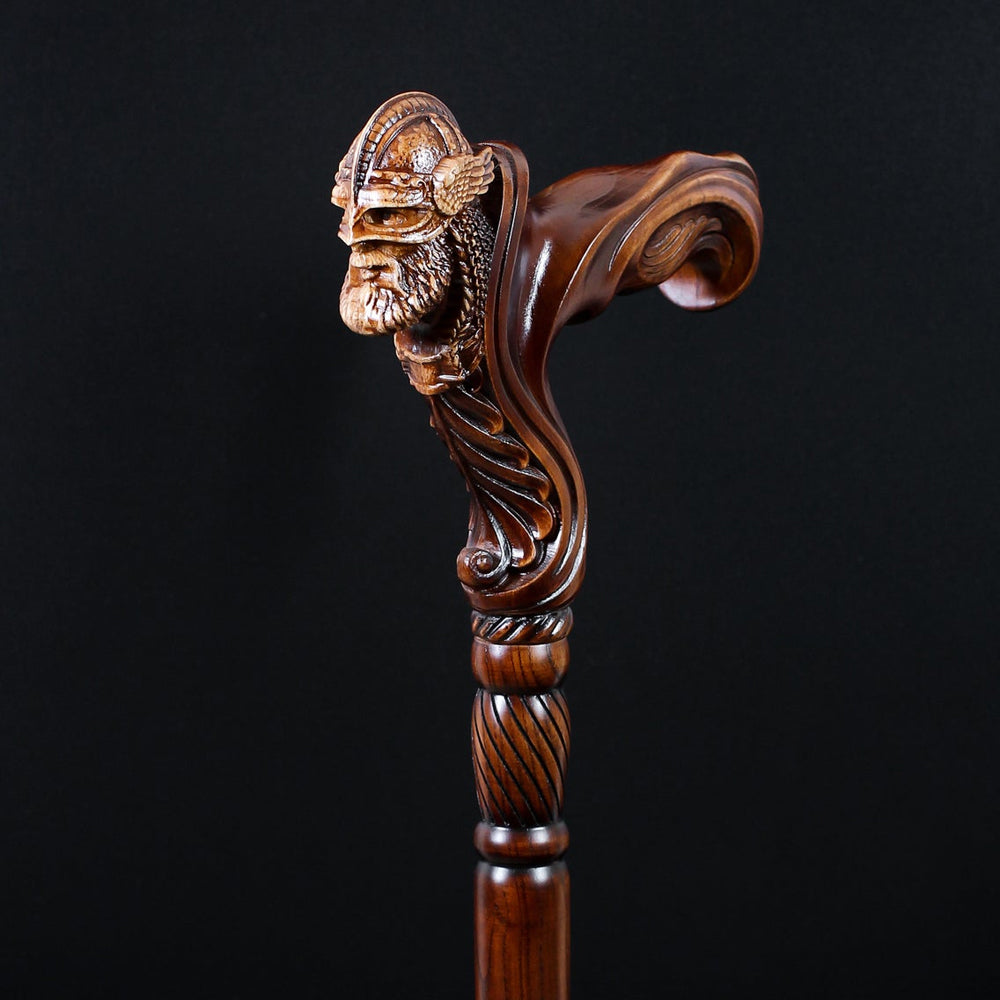 Viking Corsair: Artisan Intricate Hand-Carved Cane (Right Hand) With Paypal Free Shipping