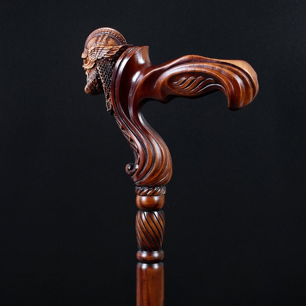 Viking Corsair: Artisan Intricate Hand-Carved Cane (Right Hand) With Paypal Free Shipping