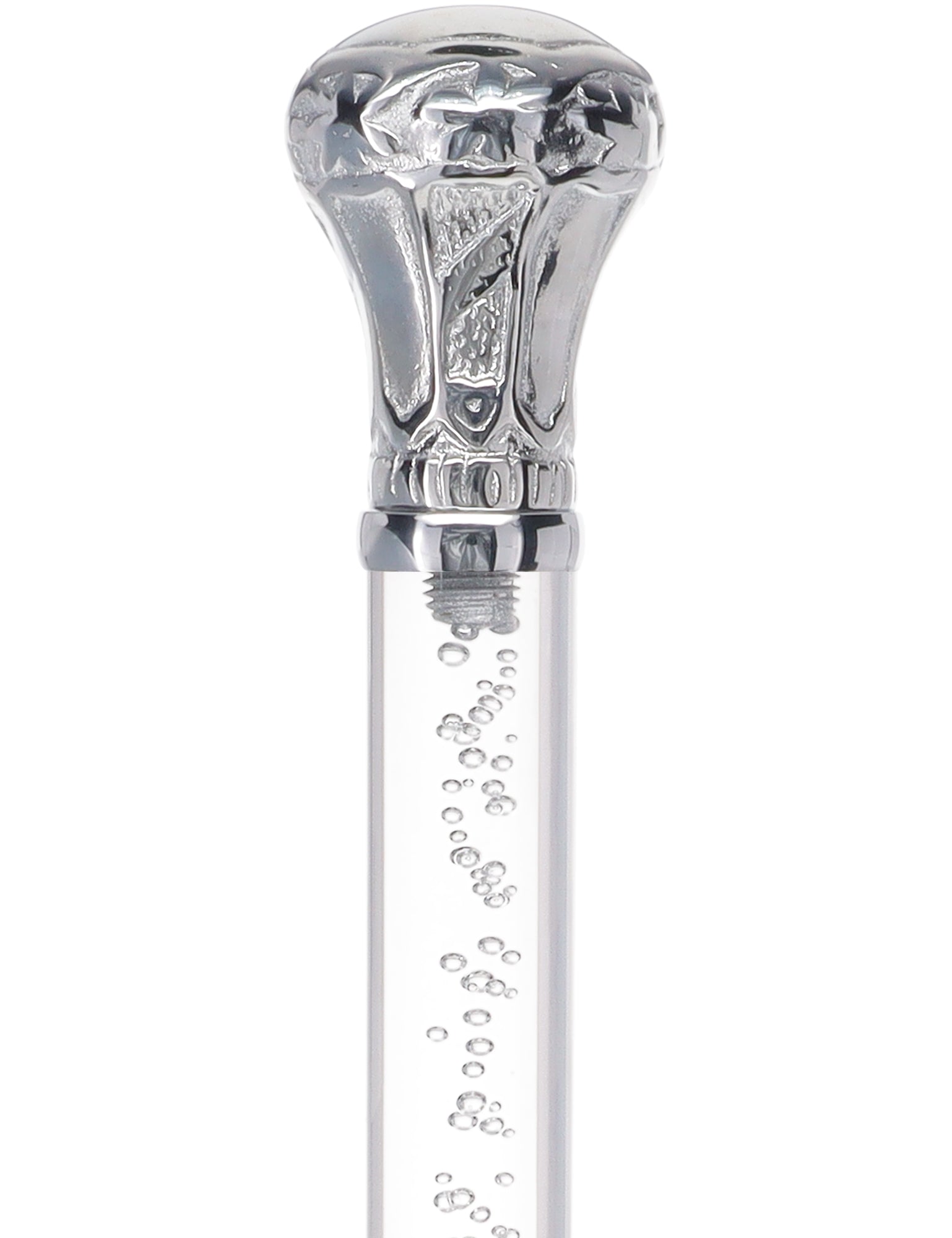 Crystal Elegance Chrome Knob Cane with Invisible Acrylic Shaft Options Excellent Online