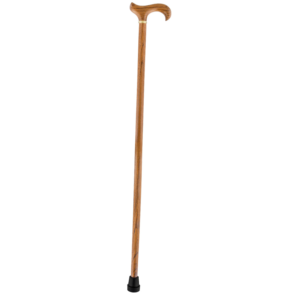 Strong Natural Oak Derby Cane with Gold Collar Free Shipping Big Discount