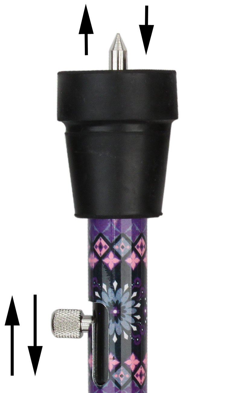 Scratch and Dent Designer Folding Cane: Purple Majesty, Retractable Ice Tip V3463 Cheapest Pice