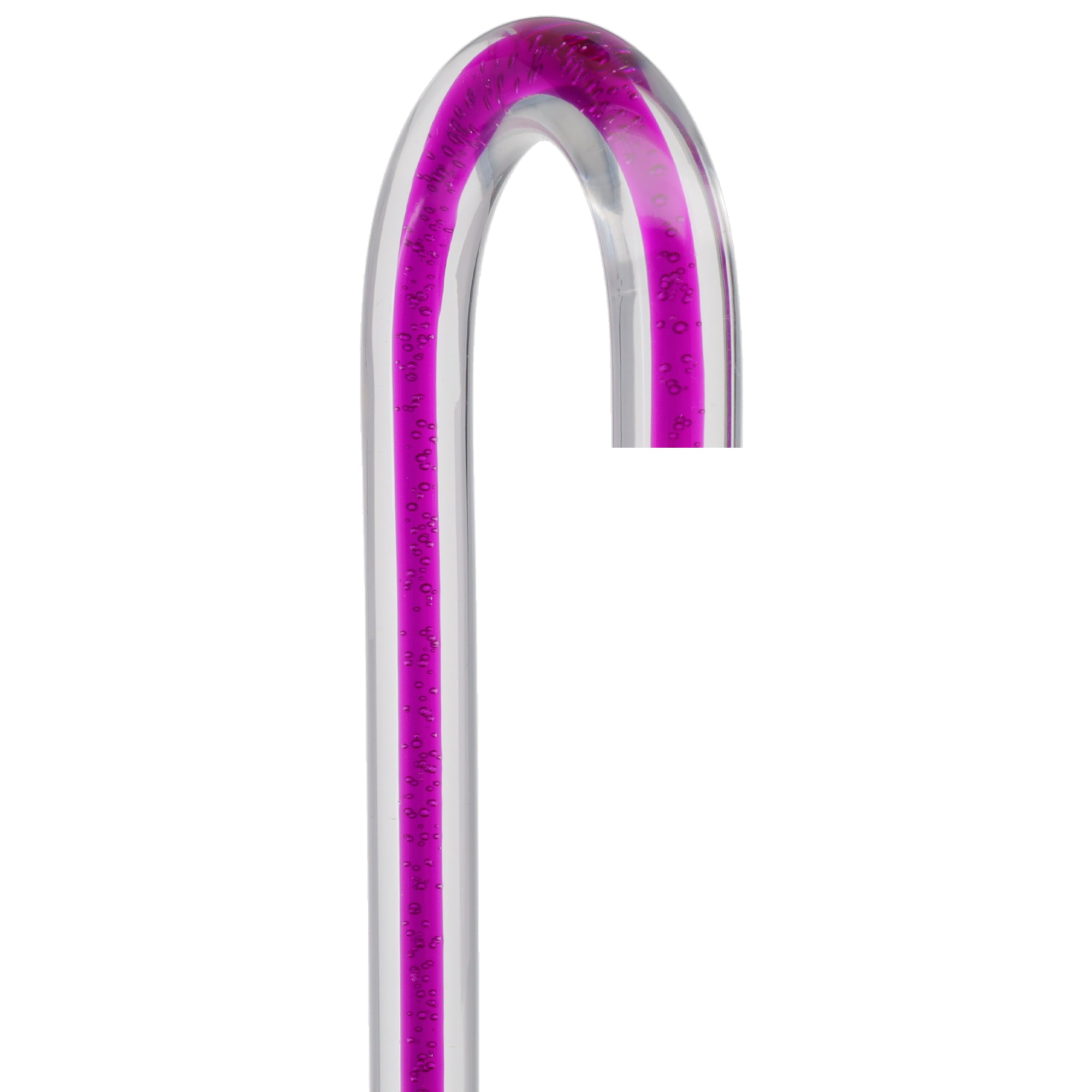 Amethyst Trace Cane: Purple Streak w/ Floating Bubbles in Clear Shaft Buy Cheap Largest Supplier