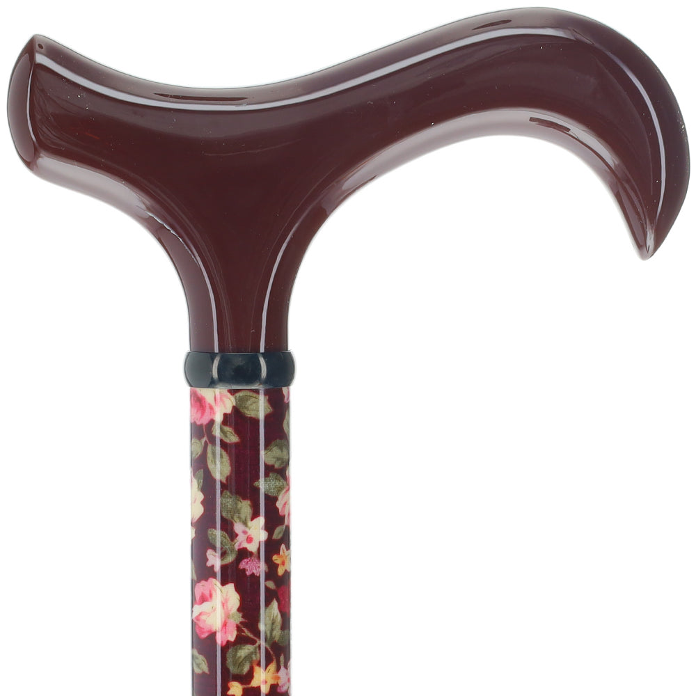 Dark Floral Derby Cane: Adjustable Carbon Fiber Buy Cheap Low Cost