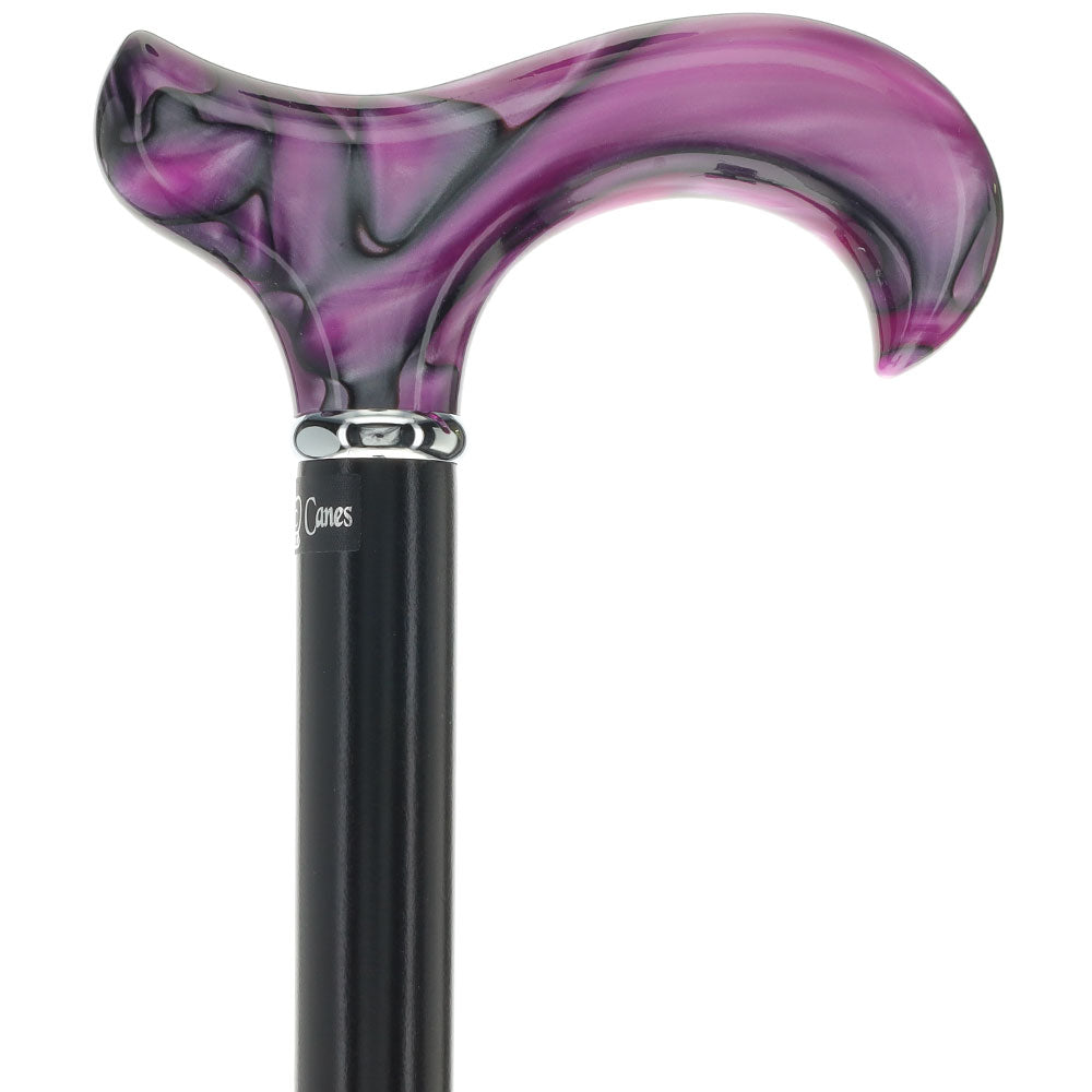 Scratch and Dent Vivid Purple Swirl Derby Cane: Pearlescent Acrylic V3459 Huge Surprise