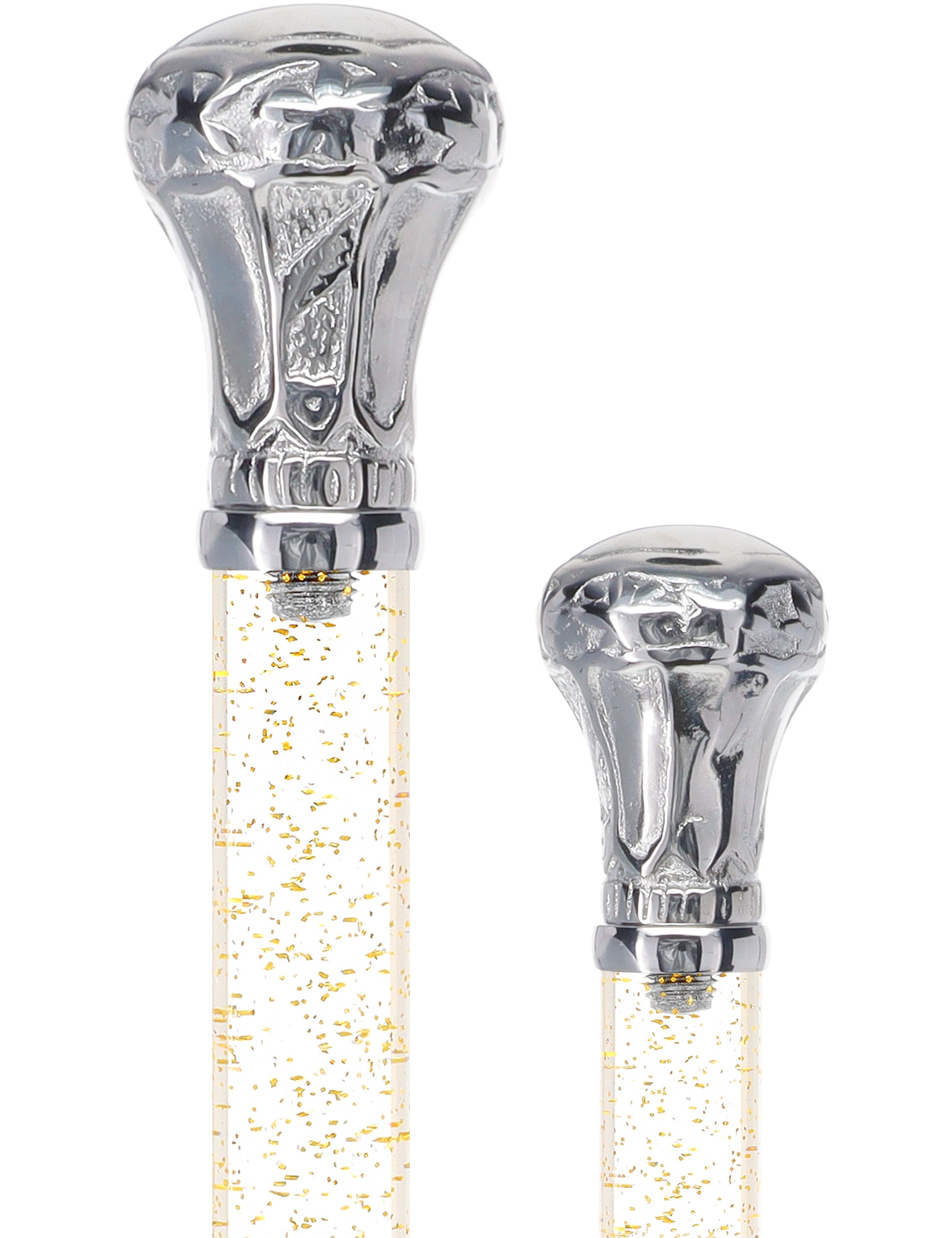 Crystal Elegance Chrome Knob Cane with Invisible Acrylic Shaft Options Excellent Online