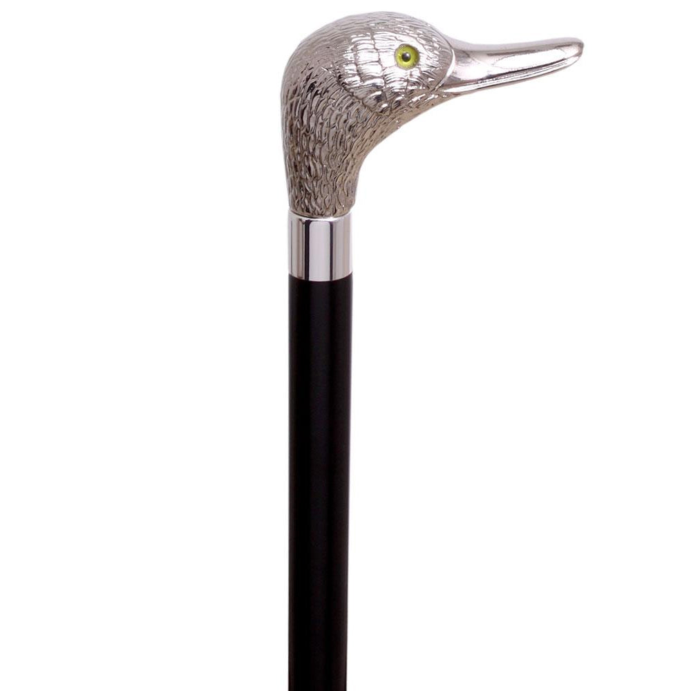 Mallard Duck Nickel Plated Handle Italian Handle Cane w/ Custom Shaft & Collar Lowest Pice
