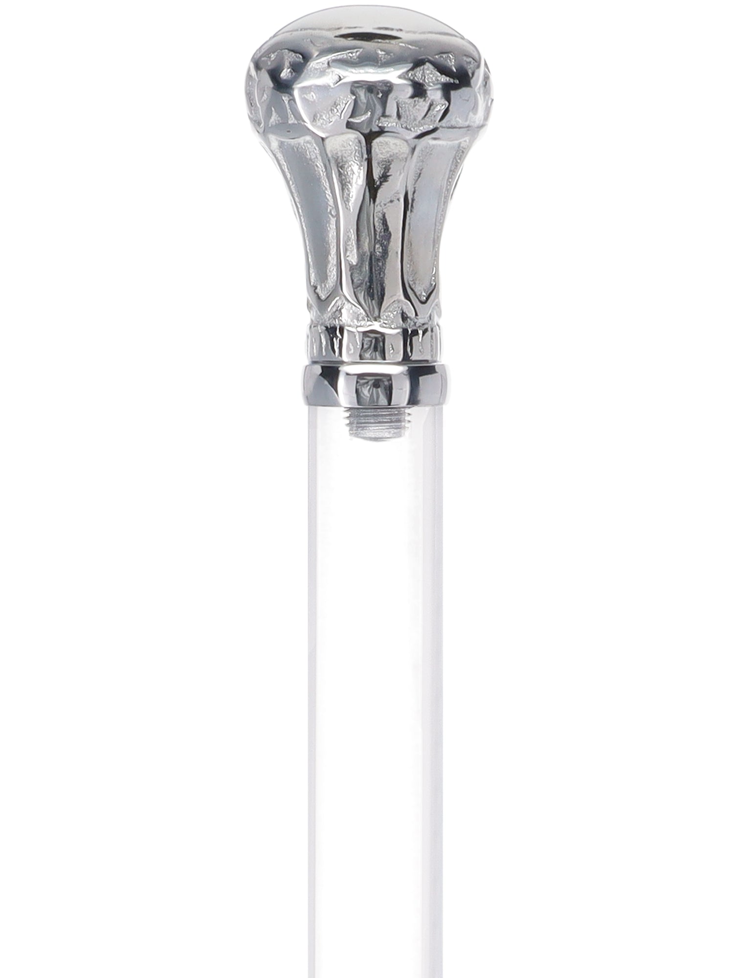 Crystal Elegance Chrome Knob Cane with Invisible Acrylic Shaft Options Excellent Online