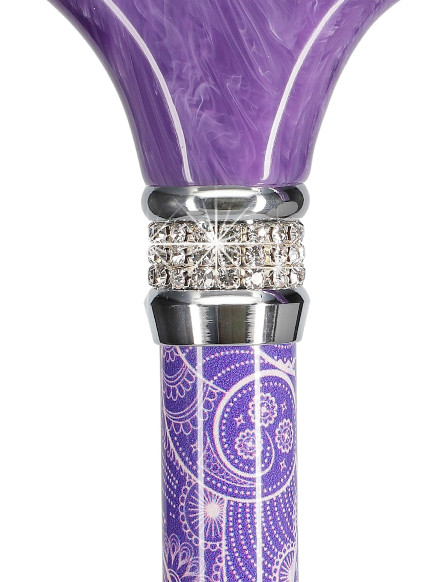 Rhinestone Designer Cane: Pearlz Purple Pattern & Swirl Sale With Paypal