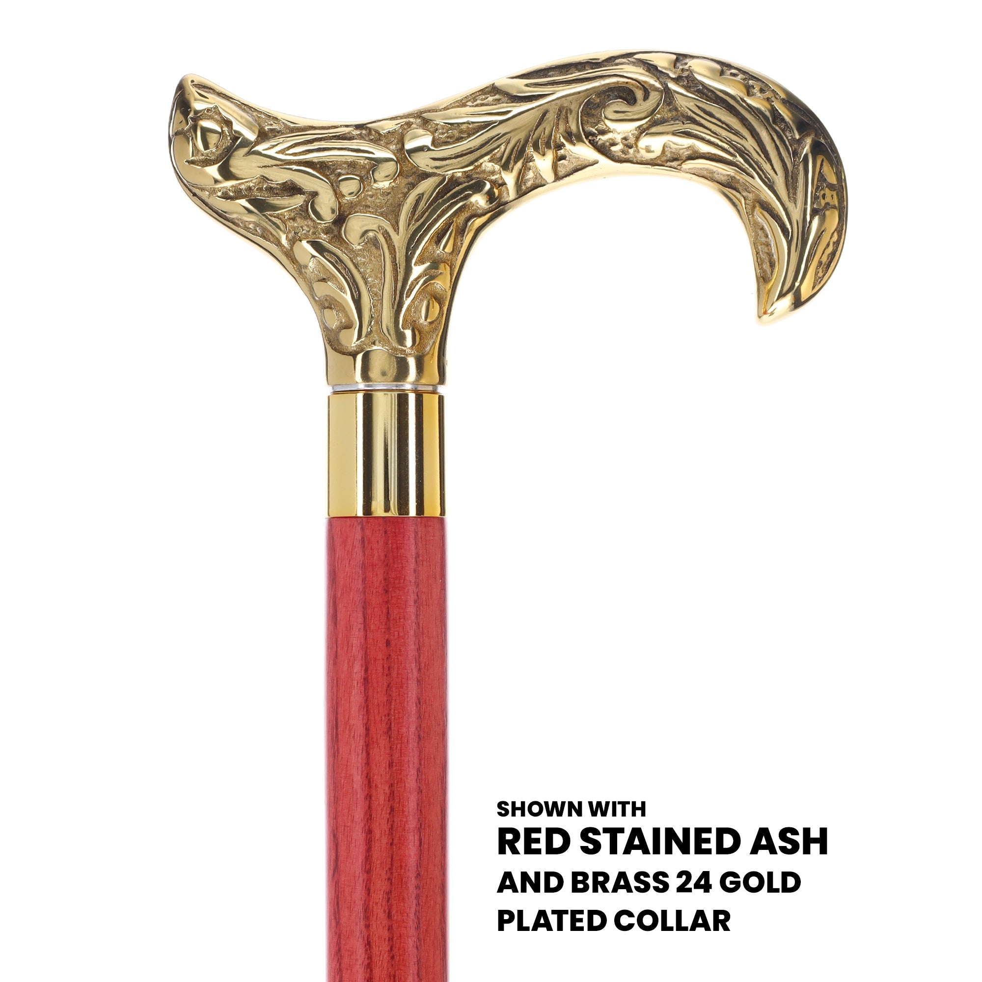 Scratch and Dent Premium Brass Derby Handle Cane: Stained Custom Color Shaft V2161 With Mastercard Cheap Online