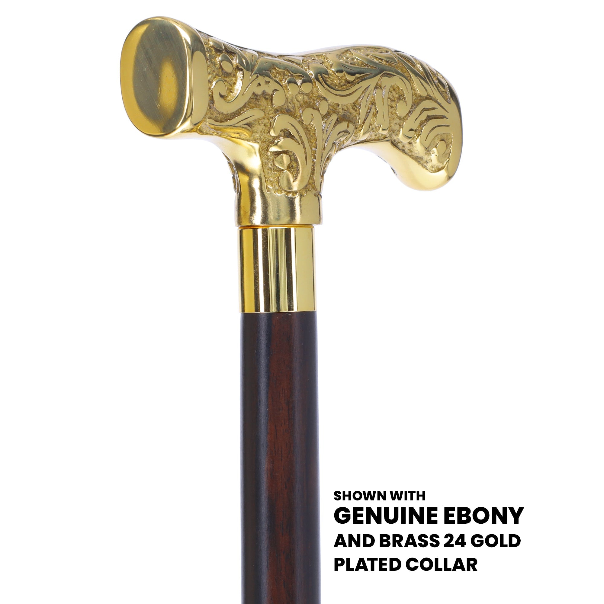 Scratch and Dent Brass T Shaped Handle Walking Cane w/ Wenge Shaft and Brass Gold Collar V3205 High Quality Cheap Pice