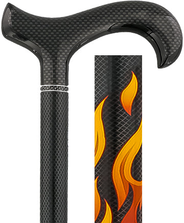 Scratch and Dent Exclusive Dr. House Flame Derby Cane - Carbon Fiber V3458 Ebay