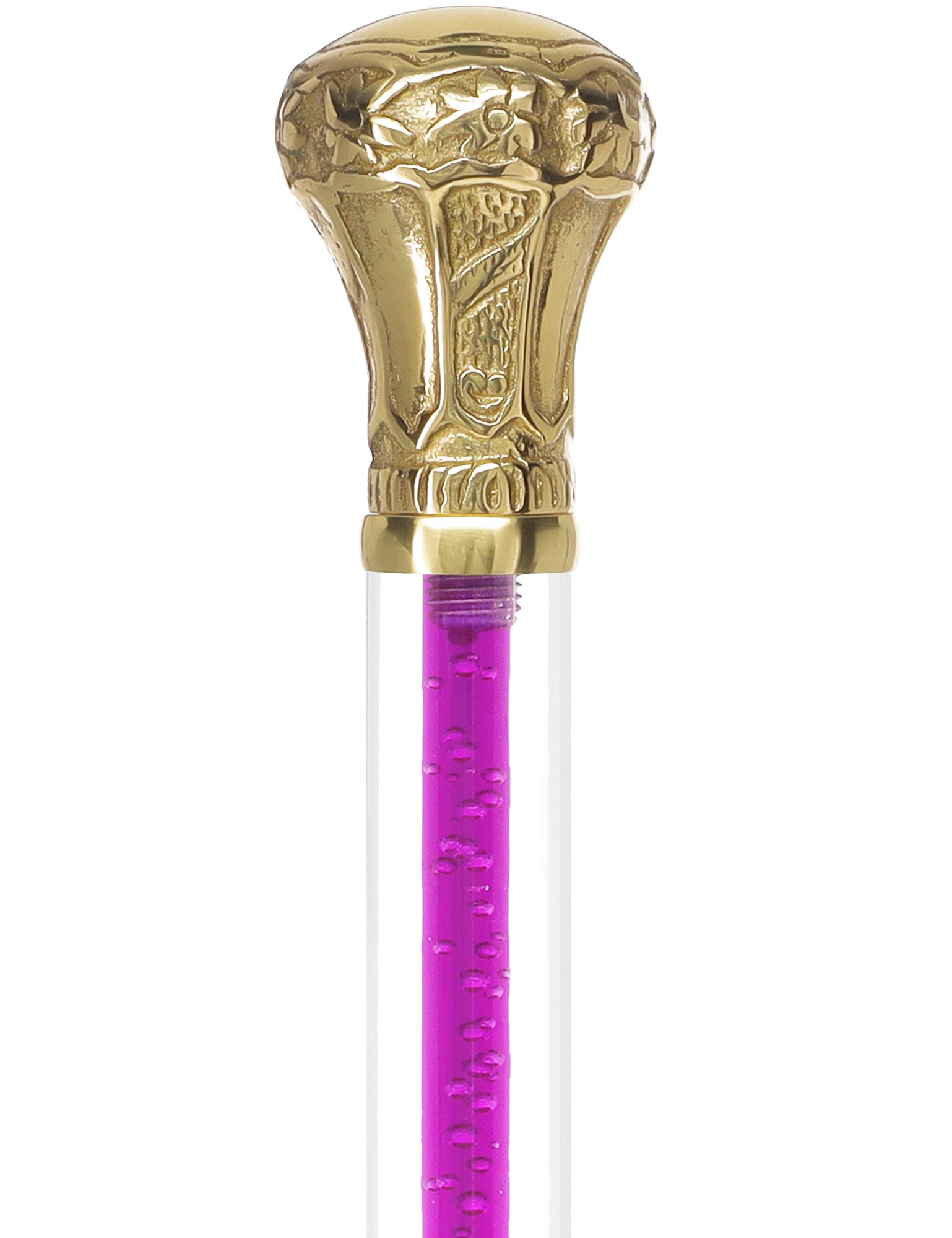 Color Crystal Elegance Brass Knob Cane with Invisible Acrylic Shaft Options Low Cost Cheap Pice