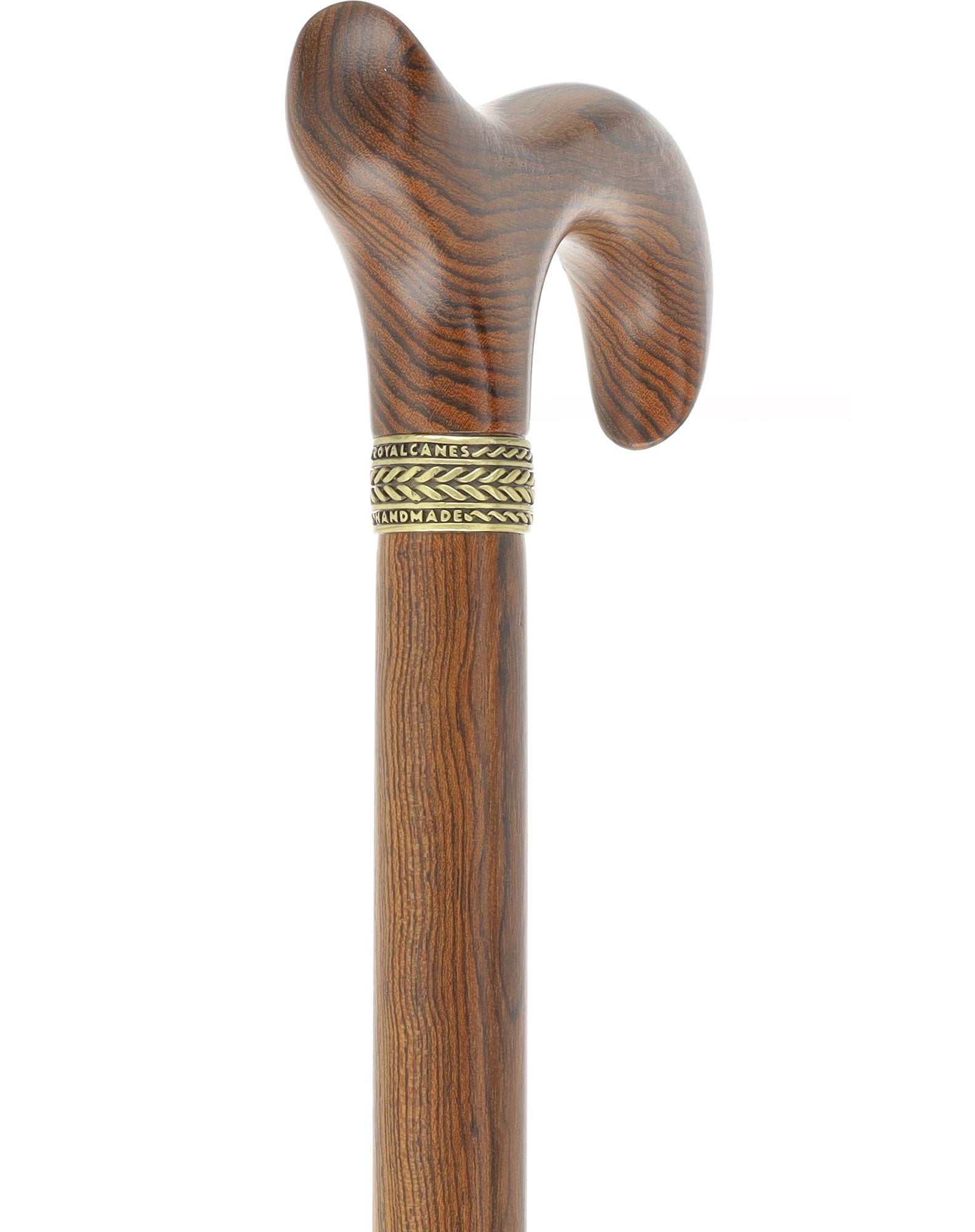 Luxury Natural Bocote Wood Derby Cane - Nature's Design Gold Pewter Collar Find Great For Sale