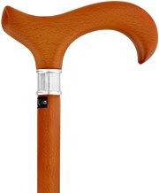 Scratch and Dent Walnut Stained Beechwood Derby Walking Cane w/ Stainless Steel Collar V1262 Discount Pay With Visa