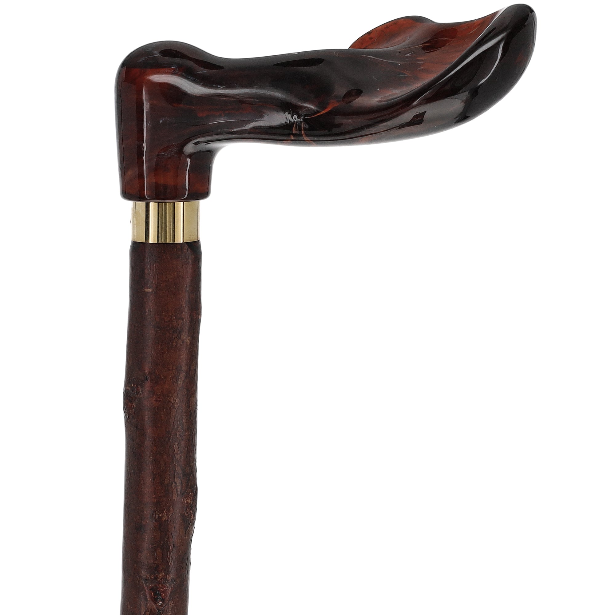 Blackthorn & Translucent Amber Style: Comfort Palm Grip Cane Clearance Marketable