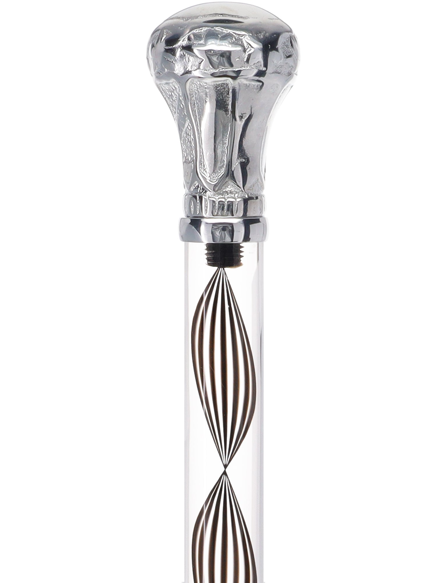 Crystal Elegance Chrome Knob Cane with Invisible Acrylic Shaft Options Excellent Online