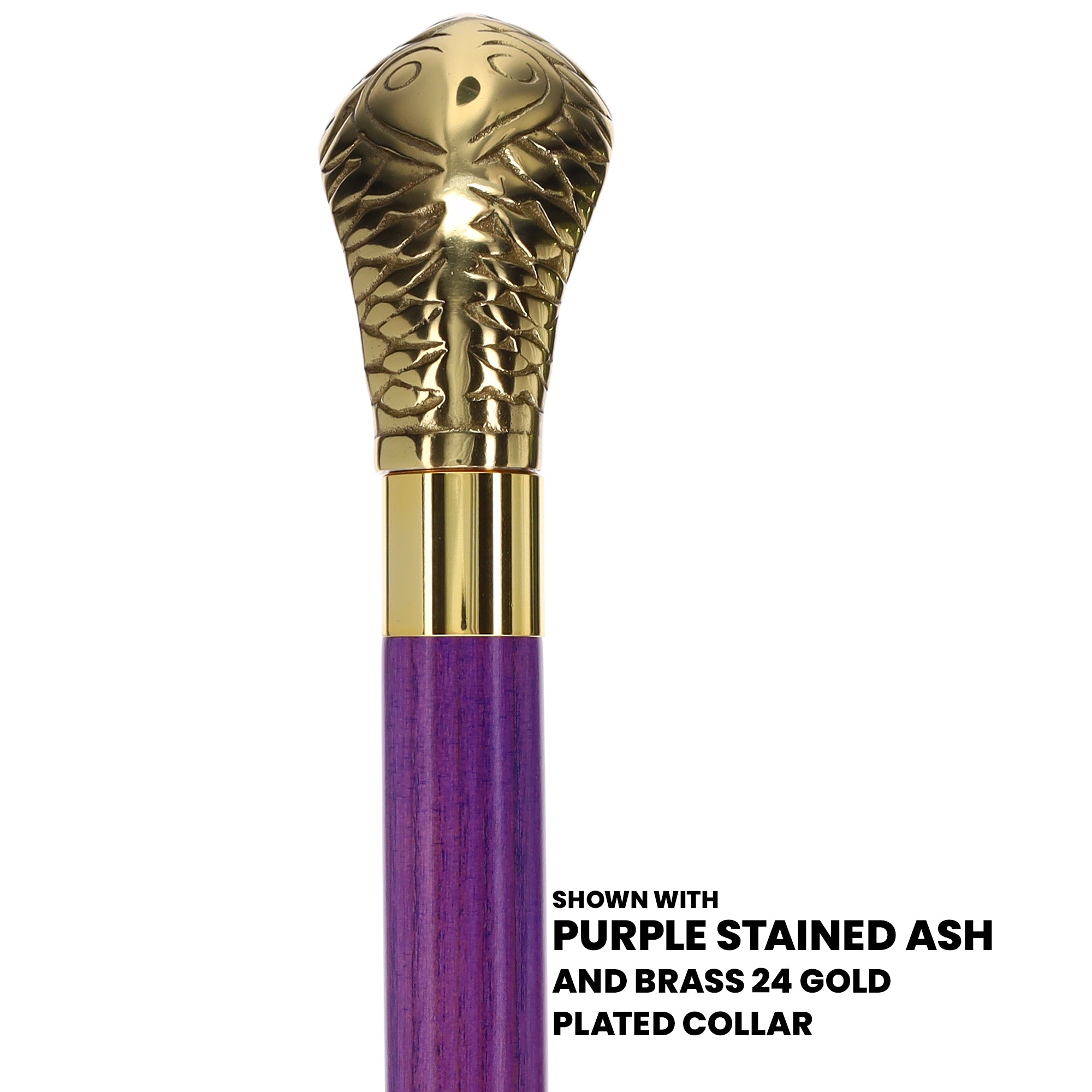 Scratch and Dent Premium Brass Snake Handle Cane: Stained Custom Color Shaft V3481 Cheapest Pice Sale Online