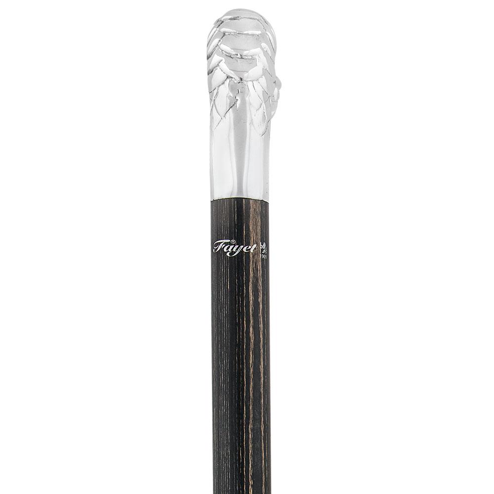 Dragon Cane Silver Plated Fritz Handle w/ Carbon Fiber Shaft With Credit Card For Sale