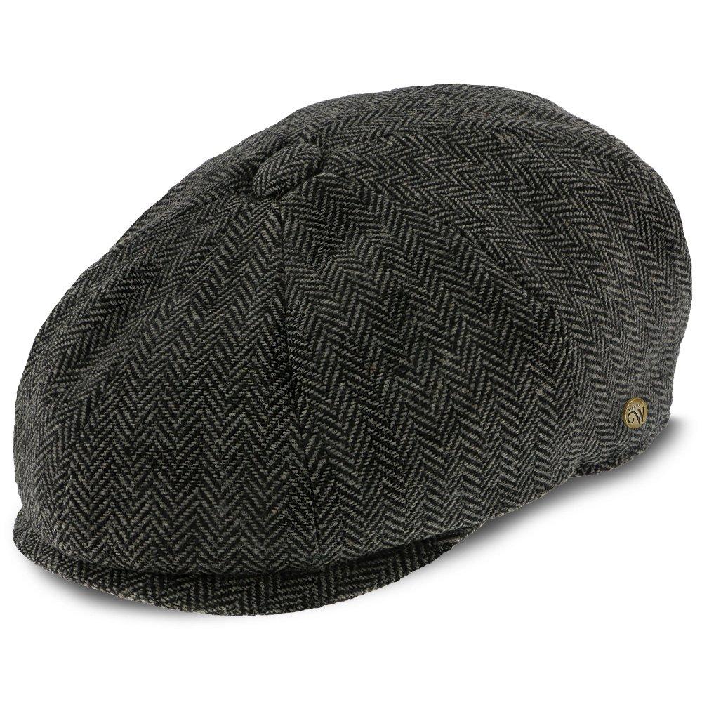 Shelby - Walrus Hats Grey Herringbone Wool Blend 8 Panel Kids Newsboy Cap (Toddler, Boys, Youth) Clearance Big Sale