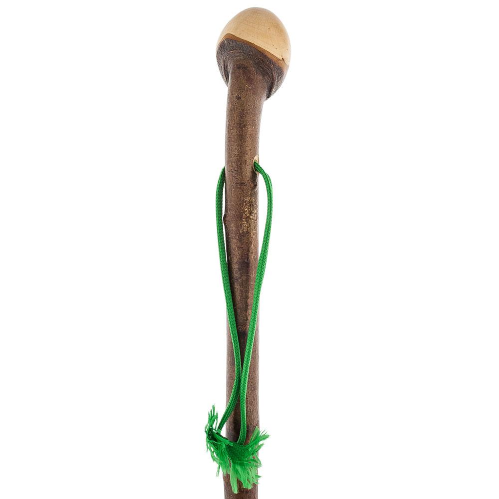 Scratch and Dent Extra Long Root Knobbed Walking Stick w/ Blackthorn Shaft & Green Strap V3392 Fashionable