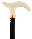 Scratch and Dent Faux Ivory Nuevo Handled Walking Cane w/ Black Beech Wood Shaft & Brass Collar V2003 Huge Surprise Cheap Pice