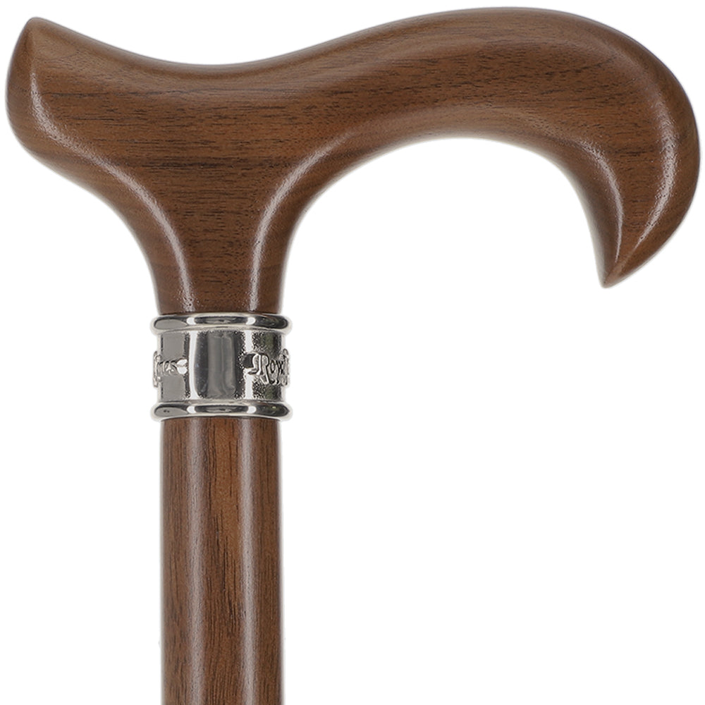 Scratch and Dent Rich Genuine Walnut Derby Cane - Embossed Collar V3487 Sale In China