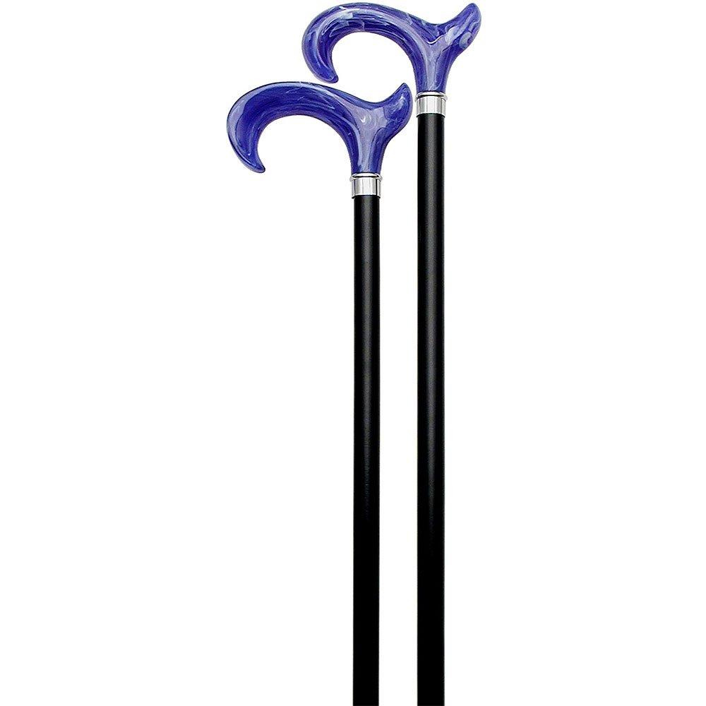 Scratch and Dent Blue Ice Ergonomical Walking Cane With Black Beechwood Shaft And Silver Collar V1238 Free Shipping Tumblr