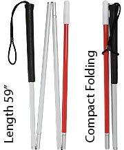 Sight Sensing Blind Stick - 4-Section Folding Reflective Official For Sale