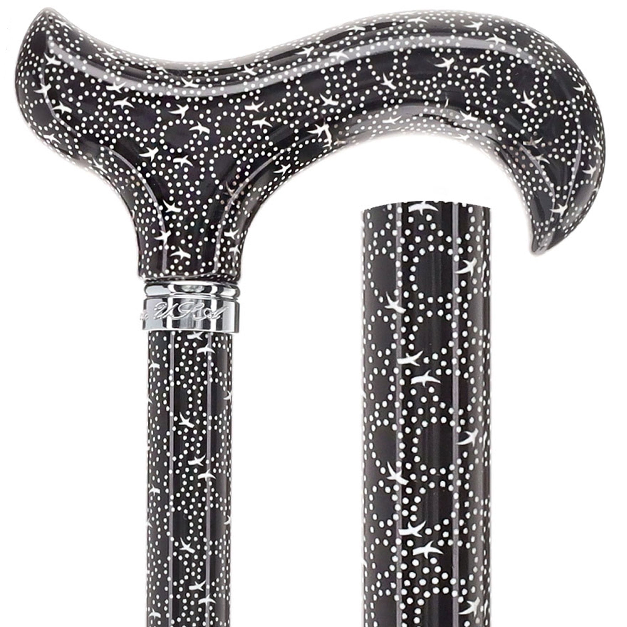 Midnight Rain: Designer Adjustable Cane / Patterned Handle Discount For Nice