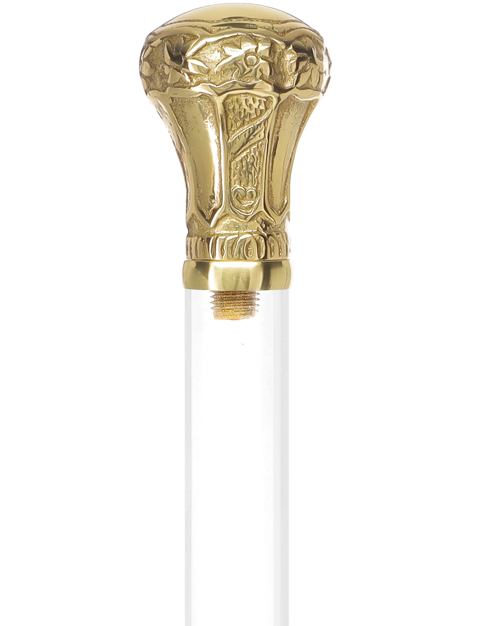 Crystal Elegance Brass Knob Cane with Invisible Acrylic Shaft Options Outlet Huge Surprise