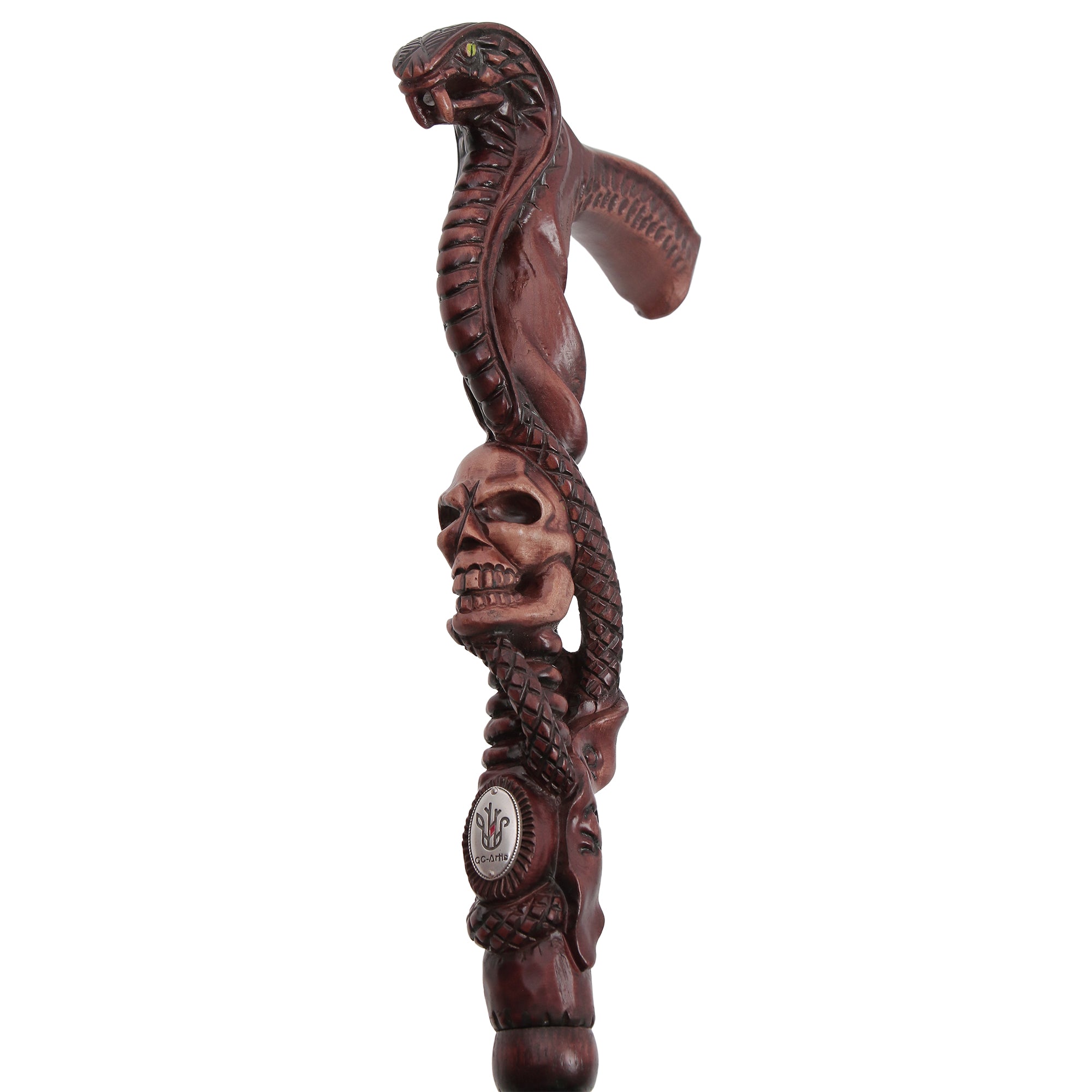 Cobra & Skull Encounter: Intricately Handcarved Artisan Cane Cheap Lowest Pice