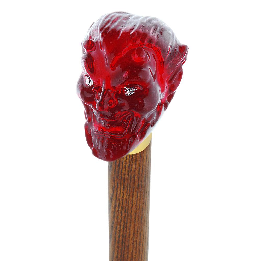 Sinister Red Devil Knob Cane w/ Custom Wood Shaft & Collar Discount Sale Online