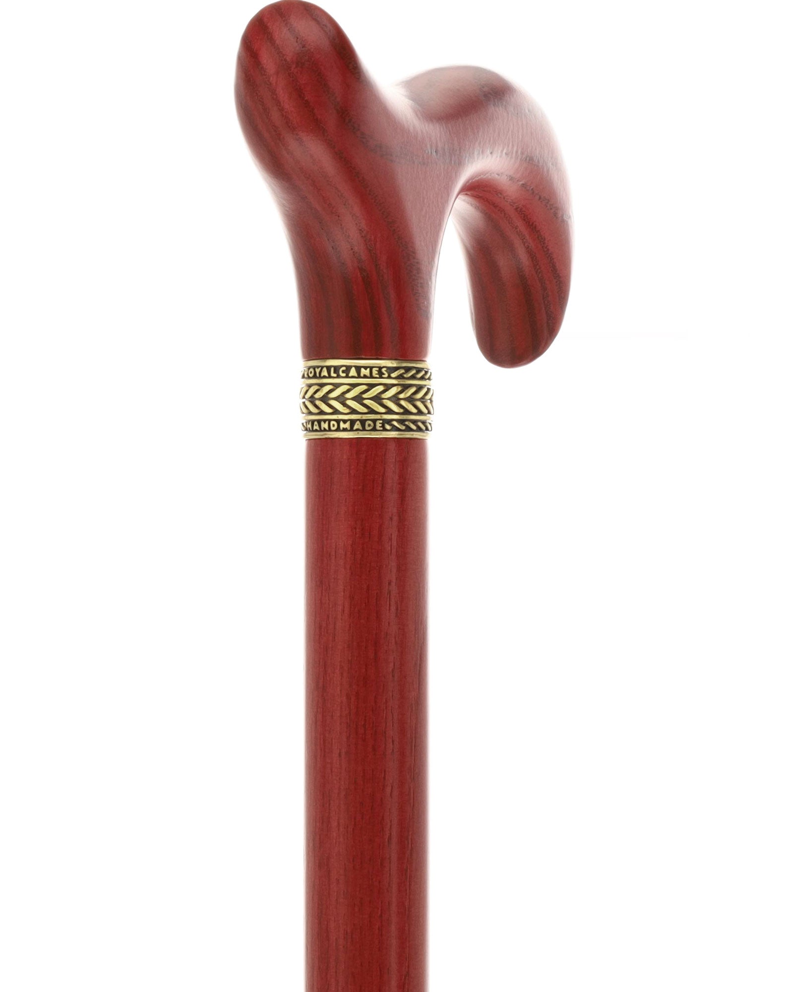 Striking Mahogany Red Derby Cane: Premium Natural Ash Wood w/ Pewter Collar Marketable Cheap Pice