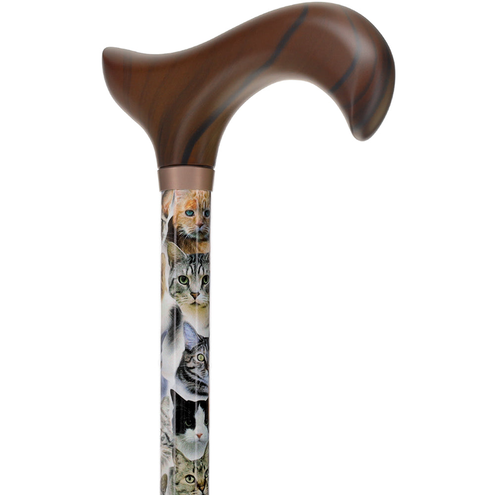 Cat Lovers-Designer Cane, Adjustable w/ Patterned Handle With Credit Card Cheap Pice