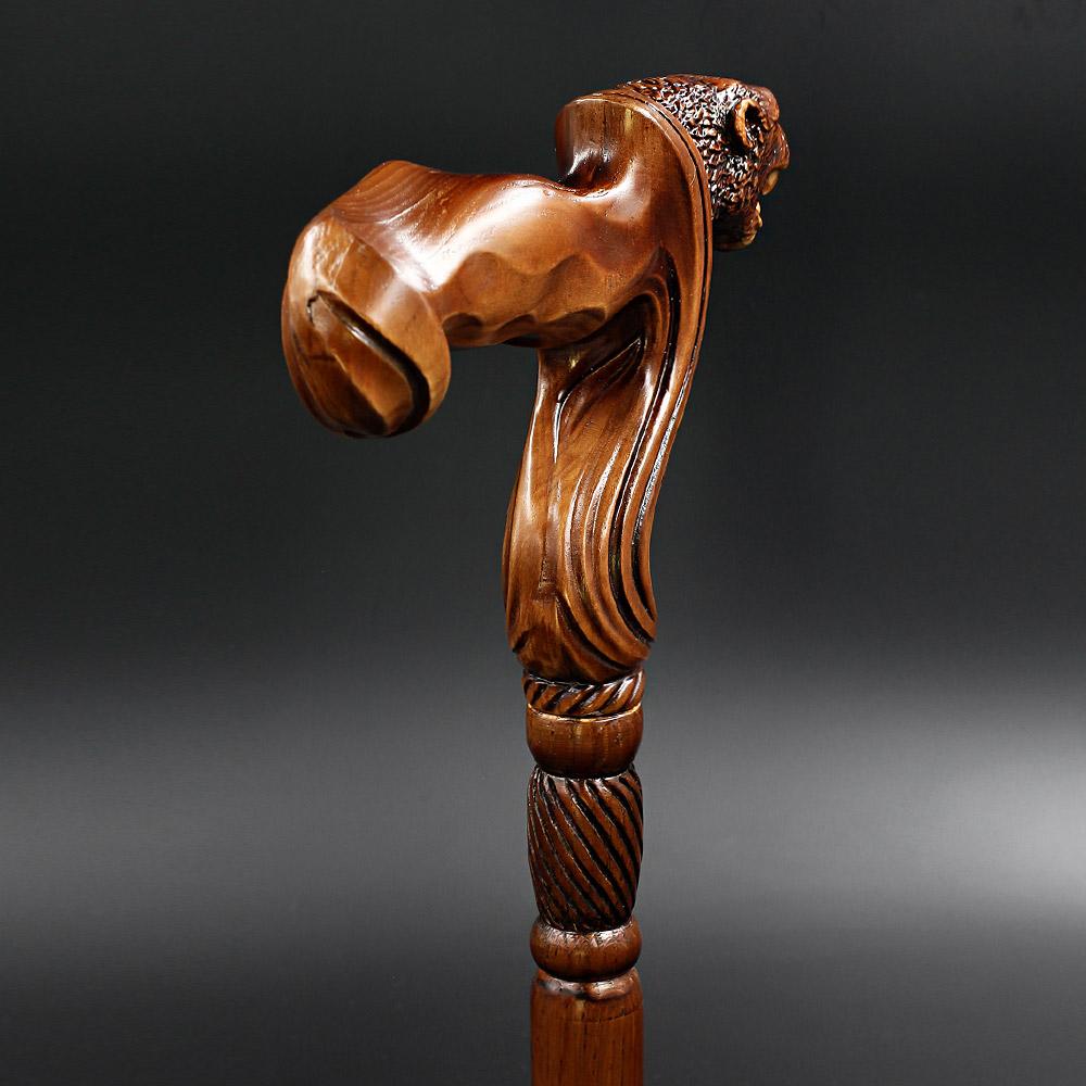 Jaguar: Artisan Intricate Handcarved Wood Cane (Right Hand) Cheap Pice From China