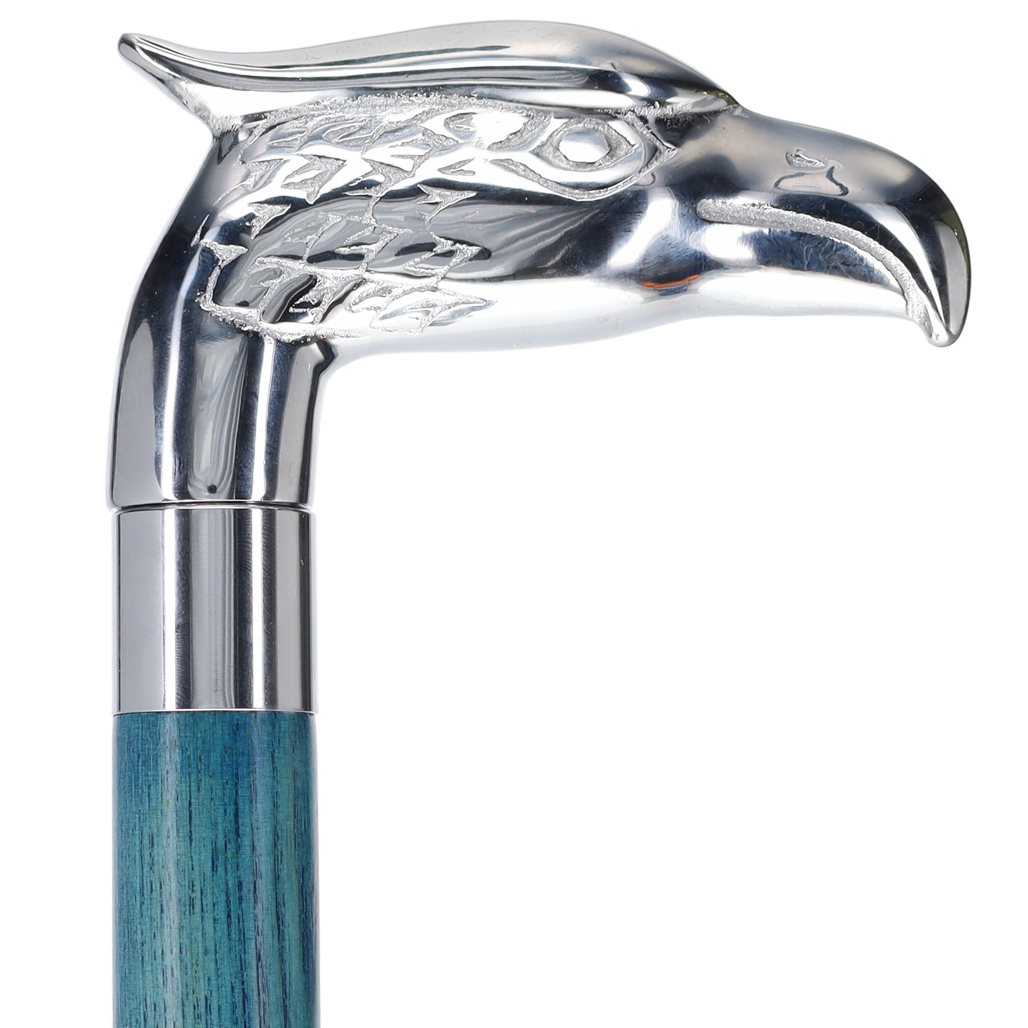 Eagle Premium Chrome Brass Cane: Stained Custom Color Shaft Free Shipping Order