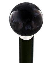 Elegant Black Pearl Knob Cane - Custom Shaft & Collar Free Shipping Purchase