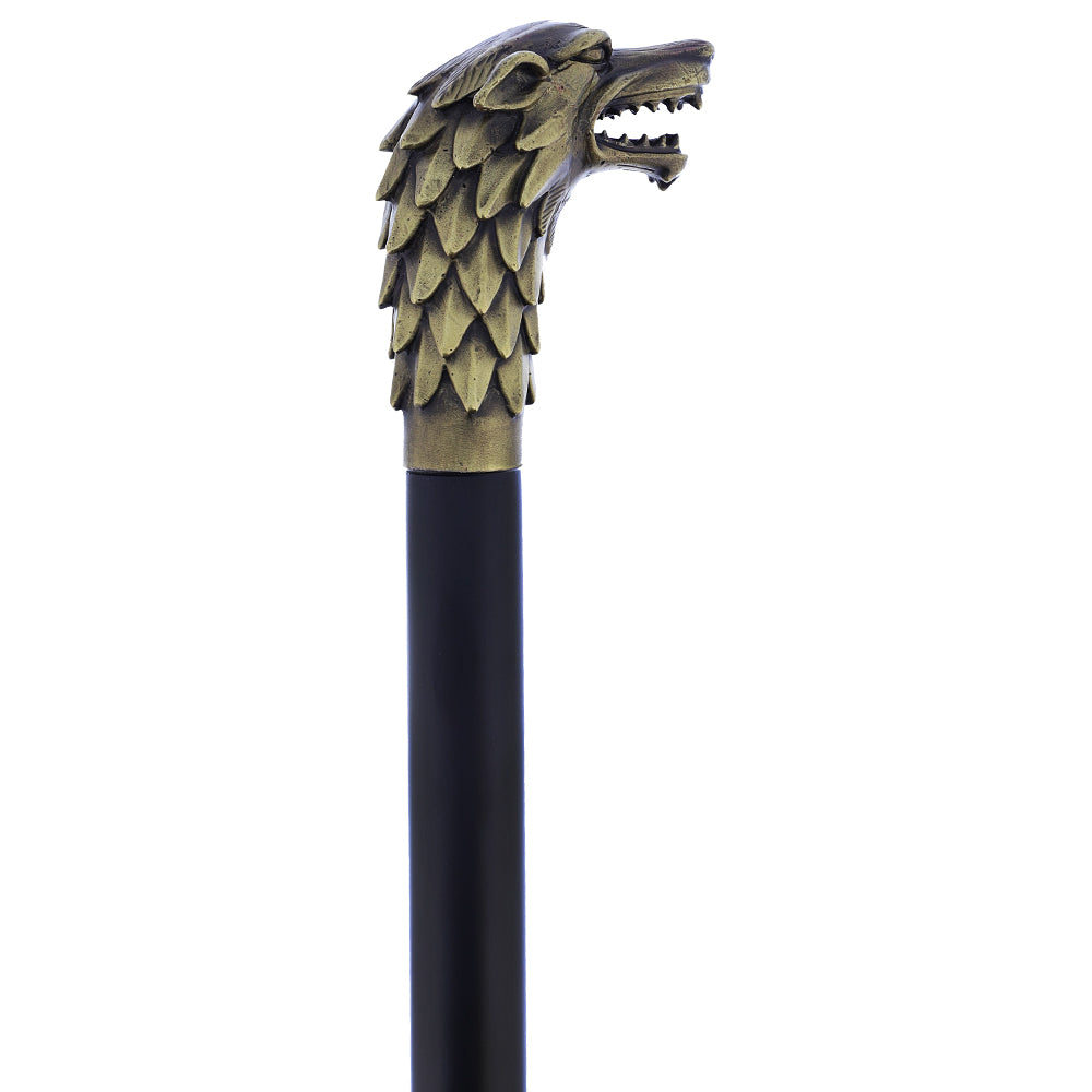 Wolf Brass Head Cane Pre Order For Sale