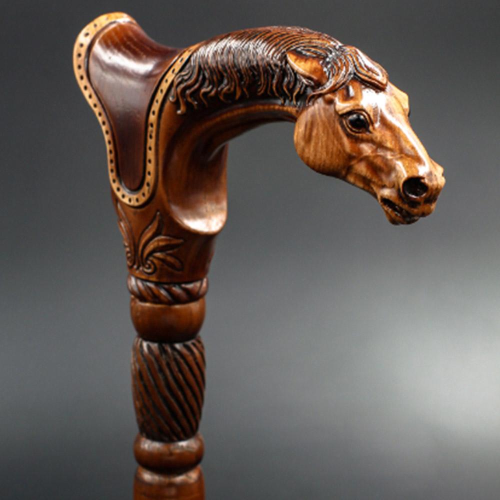 Premium Artisan Horse & Saddle Handcarved Cane Cheap Sale Big Discount