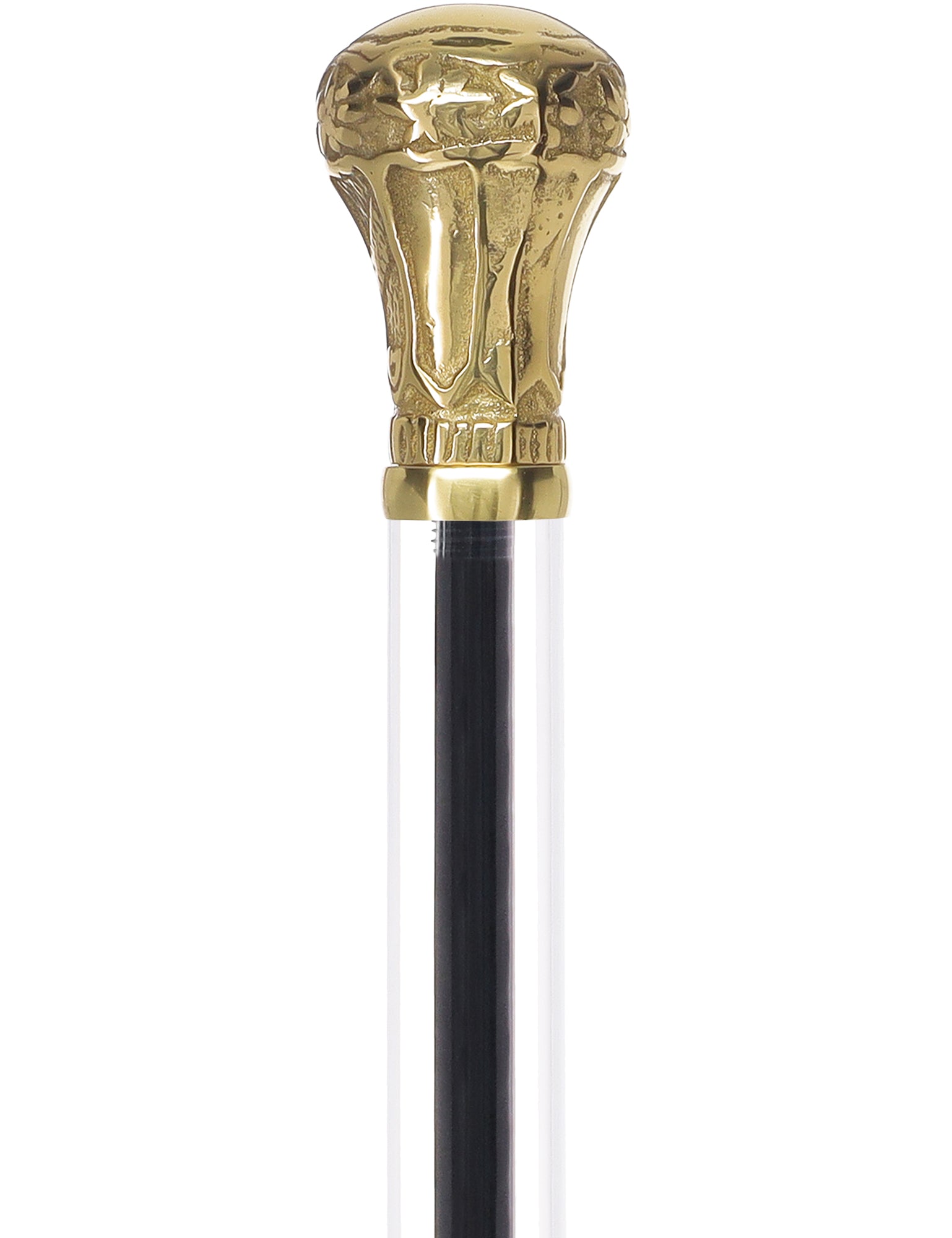 Crystal Elegance Brass Knob Cane with Invisible Acrylic Shaft Options Outlet Huge Surprise