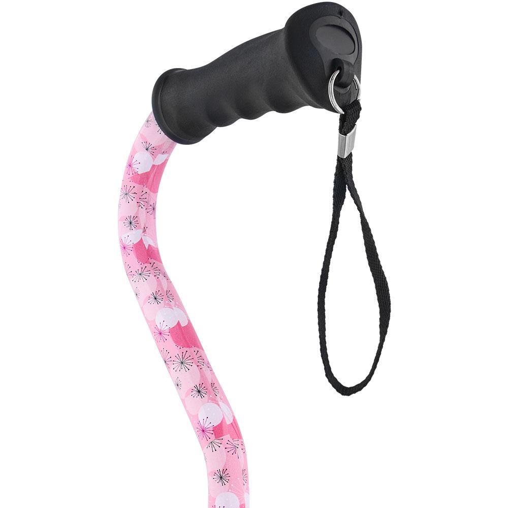 Pretty in Pink Aluminum Convertible Quad Walking Cane with Comfort Grip - Adjustable Shaft Footlocker Pictures