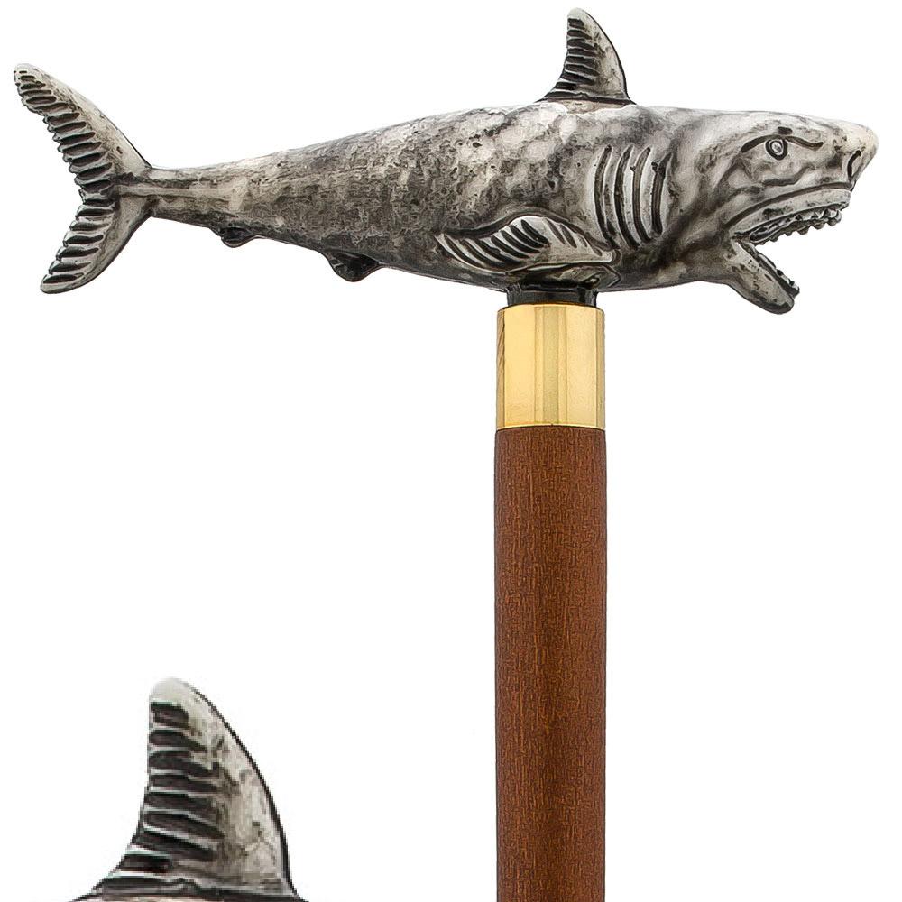 Tiger Shark Handle Cane w/ Custom Shaft & Collar Buy Cheap Popular