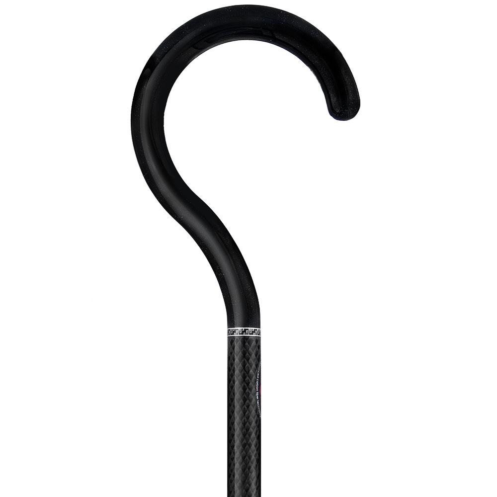 Triple Wound Carbon Fiber: Folding Black Tourist Walking Cane, 2-Piece Discount For Sale