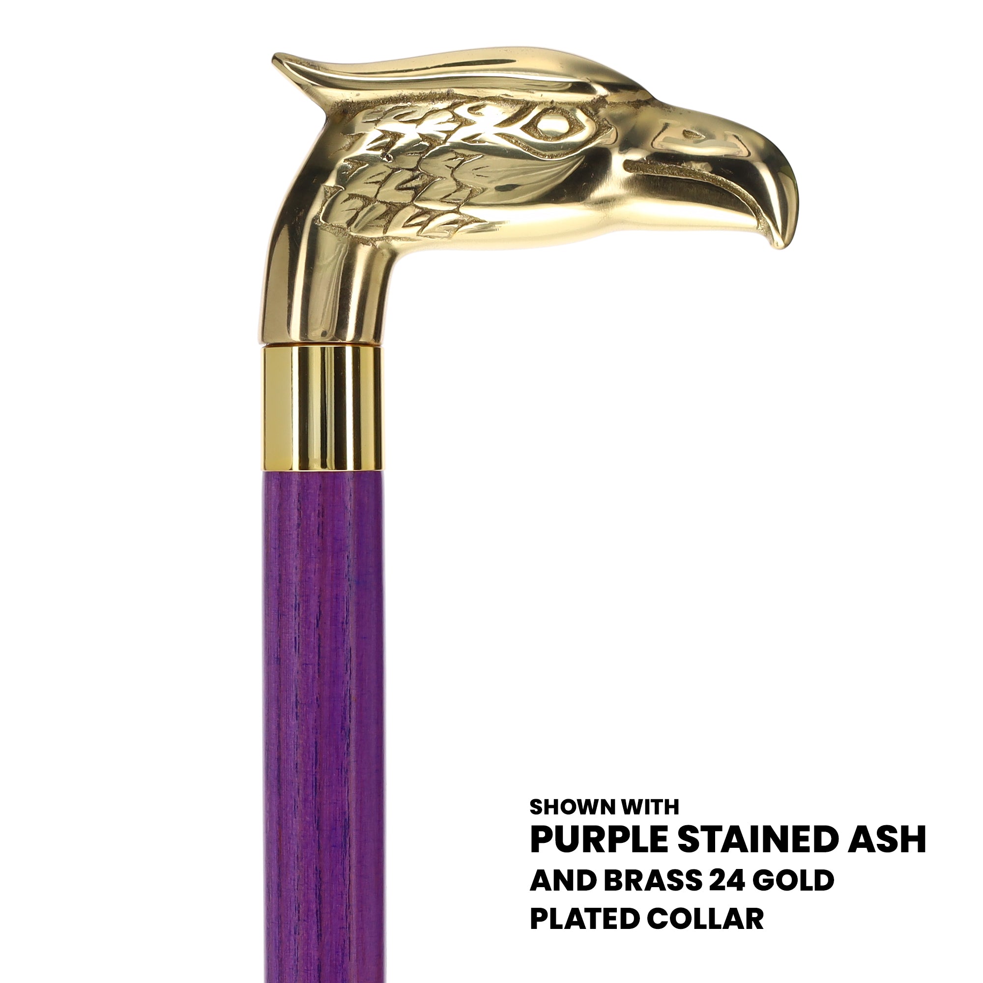 Brass Eagle Handle Walking Cane w/ Custom Color Stained Ash Shaft & Collar Buy Cheap Nicekicks