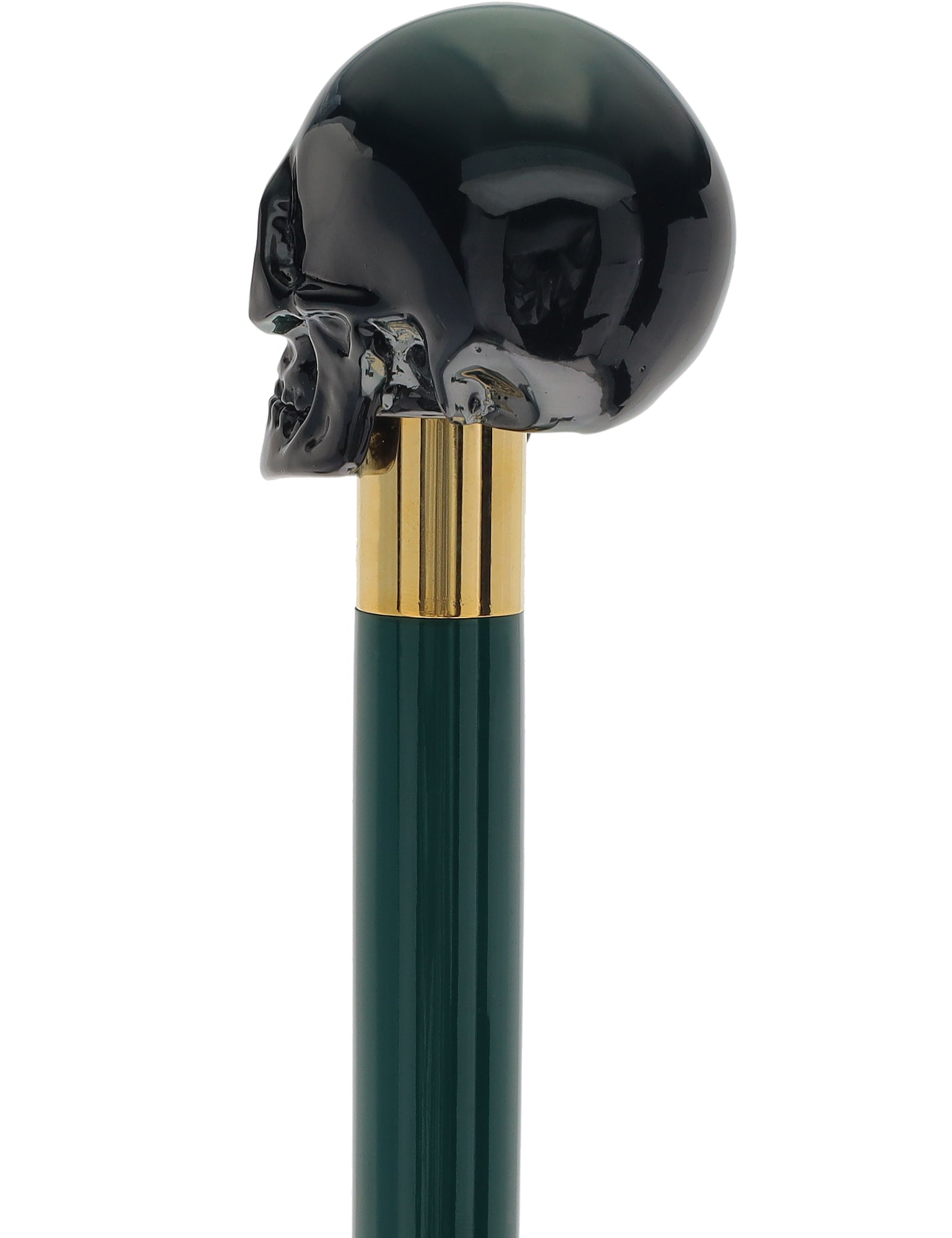 Shaded Green Skull Walking Stick with Green Beech wood shaft Visit New Online